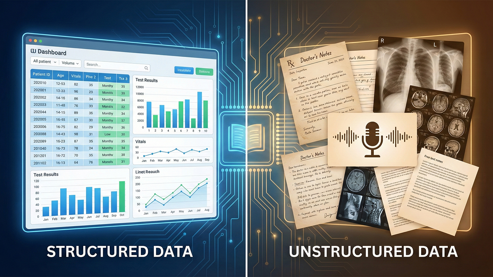 Differences between structured data vs unstructured data in healthcare